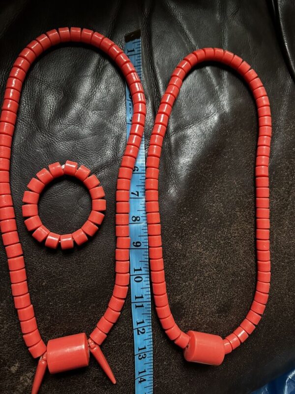 Traditional Igbo Edo Traditional wedding Coral Orange Beads Necklace & Bracelet