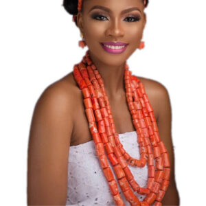 African Bridal Traditional Jewellery Set Wedding Nature Coral Beads Jewelry Set