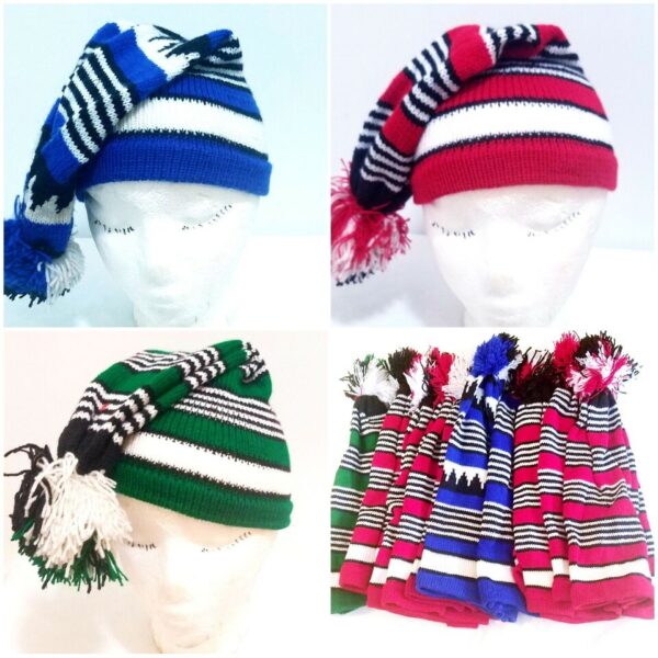 Igbo Nigerian Traditional War Dance Hat Cap. Ohafia Men's Knitted Stripped Hat