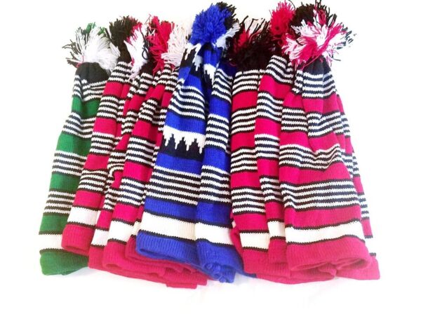 Igbo Nigerian Traditional War Dance Hat Cap. Ohafia Men's Knitted Stripped Hat